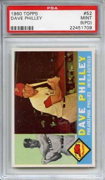 1960 Topps 52 Dave Philley PSA MINT 9 (PD)
