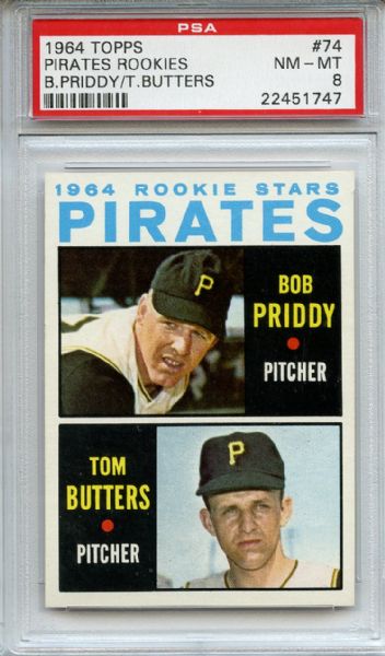 1964 Topps 74 Pittsburgh Pirates PSA NM-MT 8