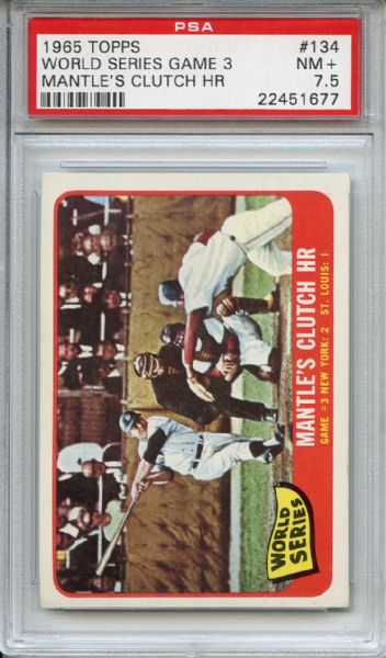 1965 Topps 134 Mickey Mantle World Series Game 3 PSA NM+ 7.5