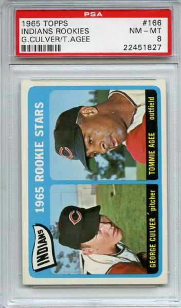 1965 Topps 166 Cleveland Indians Rookies PSA NM-MT 8