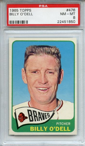 1965 Topps 476 Billy O'Dell PSA NM-MT 8