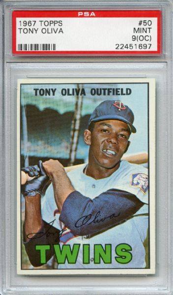 1967 Topps 50 Tony Oliva PSA MINT 9 (OC)