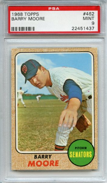 1968 Topps 462 Barry Moore PSA MINT 9