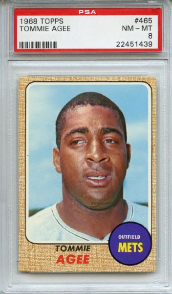 1968 Topps 465 Tommie Agee PSA NM-MT 8