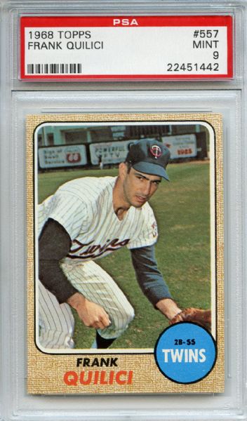 1968 Topps 557 Frank Quilici PSA MINT 9