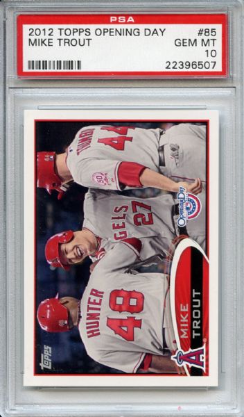 2012 Topps Opening Day 85 Mike Trout PSA GEM MT 10