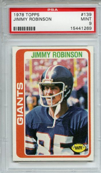 1978 Topps 139 Jimmy Robinson PSA MINT 9