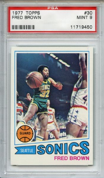 1977 Topps 30 Fred Brown PSA MINT 9