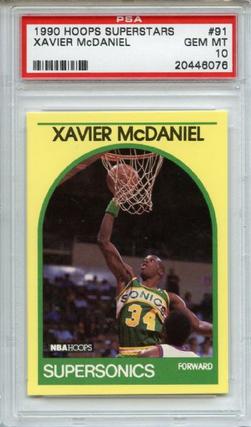 1990 Hoops Superstars 91 Xavier McDaniel PSA GEM MT 10
