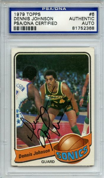 Dennis Johnson Signed 1979 Topps Basketball Card PSA/DNA