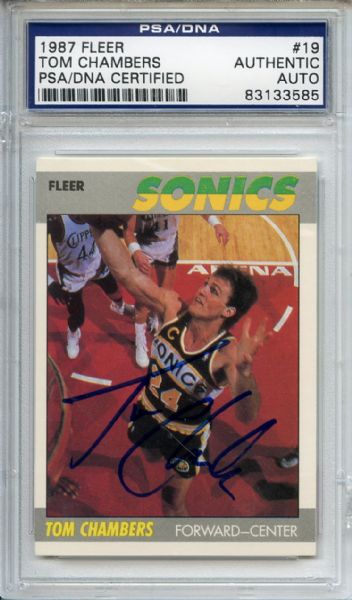 Tom Chambers Signed 1987 Fleer Basketball Card PSA/DNA