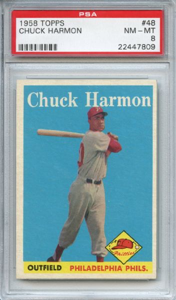 1958 Topps 48 Chuck Harmon PSA NM-MT 8