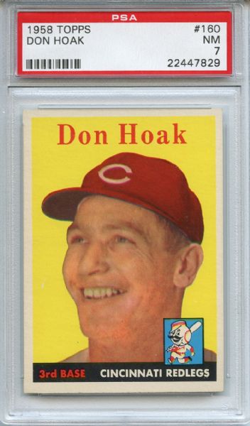 1958 Topps 160 Don Hoak PSA NM 7