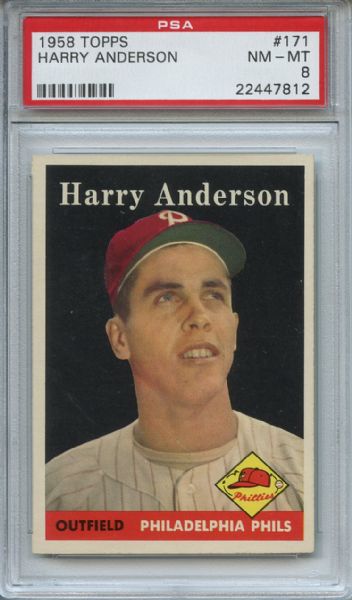 1958 Topps 171 Harry Anderson PSA NM-MT 8