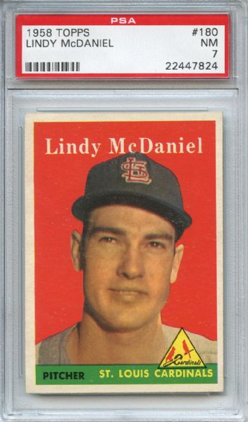 1958 Topps 180 Lindy McDaniel PSA NM 7