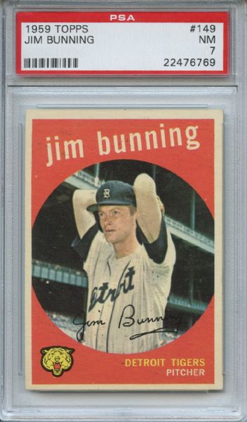1959 Topps 149 Jim Bunning PSA NM 7