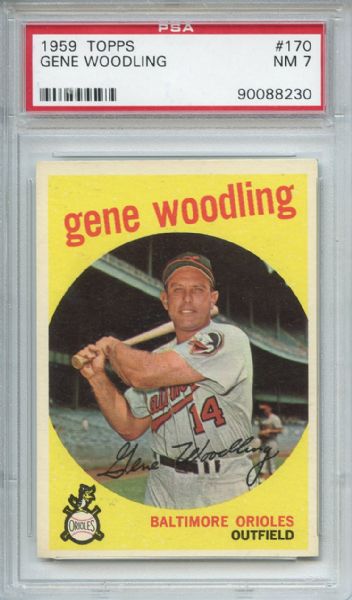 1959 Topps 170 Gene Woodling PSA NM 7