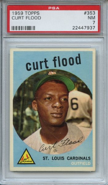 1959 Topps 353 Curt Flood PSA NM 7