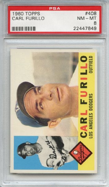 1960 Topps 408 Carl Furillo PSA NM-MT 8