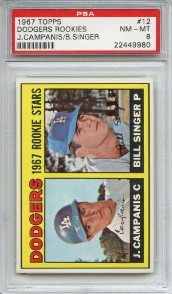 1967 Topps 12 Los Angeles Dodgers Rookies PSA NM-MT 8