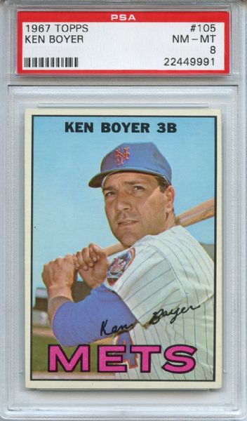 1967 Topps 105 Ken Boyer PSA NM-MT 8
