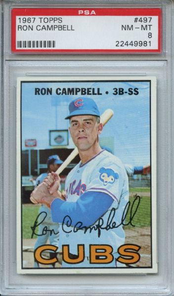1967 Topps 497 Ron Campbell PSA NM-MT 8