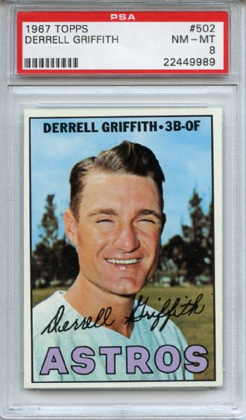 1967 Topps 502 Derrell Griffith PSA NM-MT 8