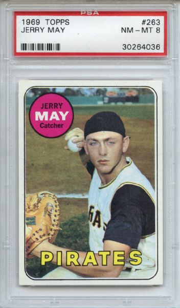1969 Topps 263 Jerry May PSA NM-MT 8