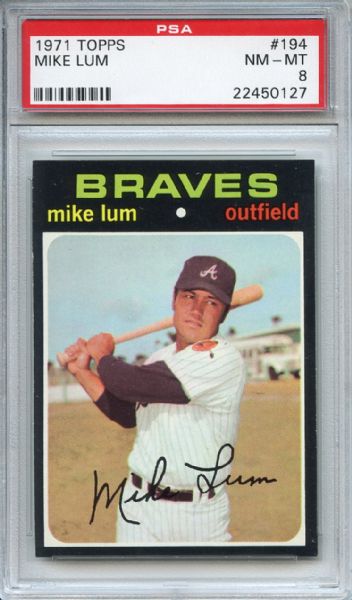 1971 Topps 194 Mike Lum PSA NM-MT 8