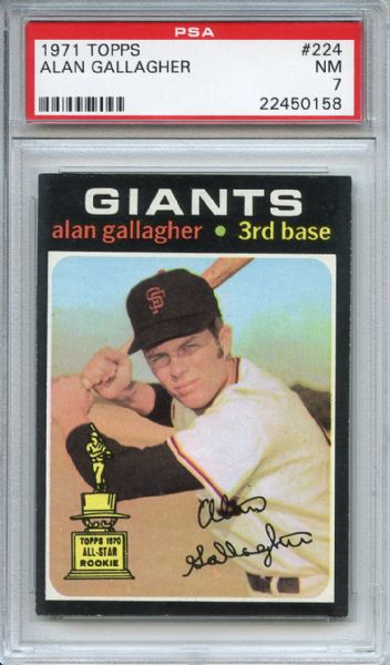 1971 Topps 224 Alan Gallagher PSA NM 7