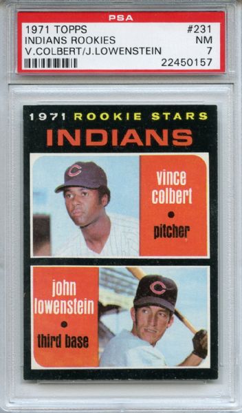 1971 Topps 231 Cleveland Indians Rookies PSA NM 7