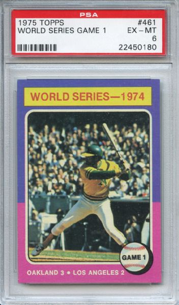 1975 Topps 461 World Series Game 1 Reggie Jackson PSA EX-MT 6