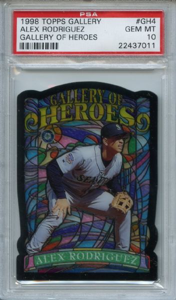 1998 Topps Gallery of Heroes GH4 Alex Rodriguez PSA GEM MT 10