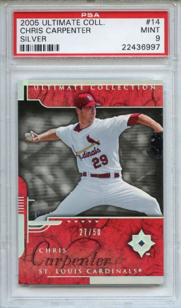 2005 Ultimoate Collection Silver 14 Chris Carpenter 27/50 PSA MINT 9