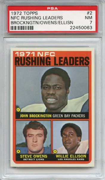 1972 Topps 2 NFC Rushing Leaders PSA NM 7