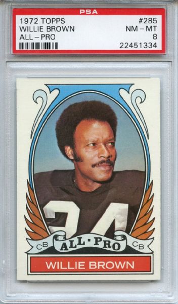 1972 Topps 285 Willie Brown All Pro PSA NM-MT 8