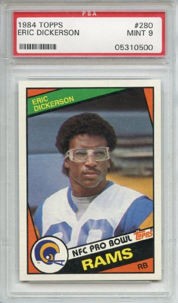 1984 Topps 280 Eric Dickerson RC PSA MINT 9