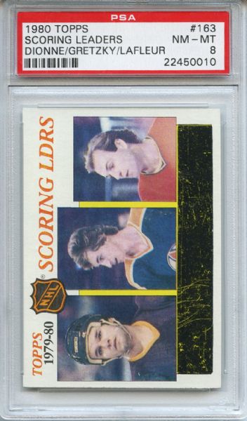 1980 Topps 163 Scoring Leaders Gretzky PSA NM-MT 8