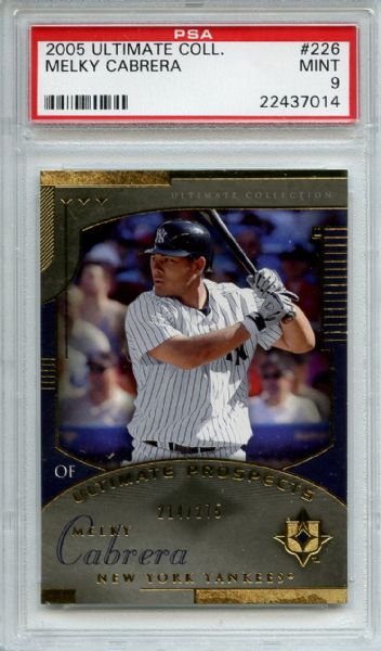 2005 Ultimate Collection 226 Melky Cabrera 214/275 PSA MINT 9