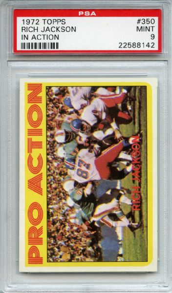 1972 Topps 350 Rich Johnson In Action PSA MINT 9