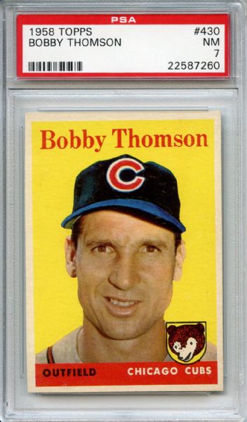 1958 Topps 430 Bobby Thomson PSA NM 7