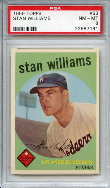 1959 Topps 53 Stan Williams PSA NM-MT 8