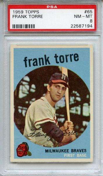 1959 Topps 65 Frank Torre PSA NM-MT 8