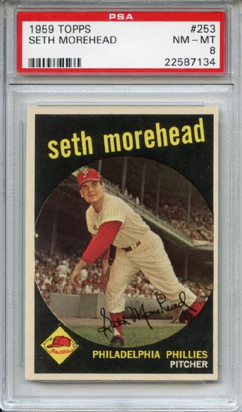 1959 Topps 253 Seth Morehead PSA NM-MT 8