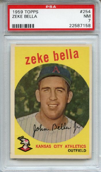 1959 Topps 254 Zeke Bella PSA NM 7