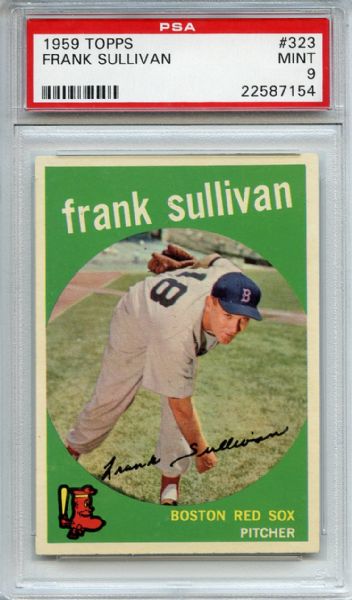 1959 Topps 323 Frank Sullivan PSA MINT 9