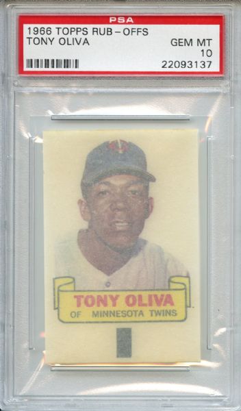 1966 Topps Rub-Offs Tony Oliva PSA GEM MT 10