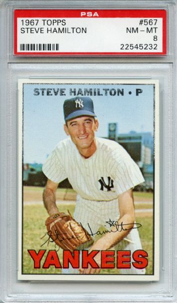1967 Topps 567 Steve Hamilton PSA NM-MT 8