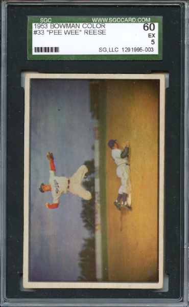 1953 Bowman Color 33 Pee Wee Reese SGC EX 60 / 5