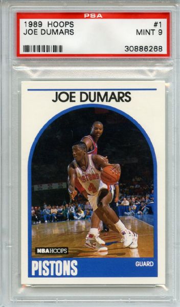1989 Hoops 1 Joe Dumars PSA MINT 9